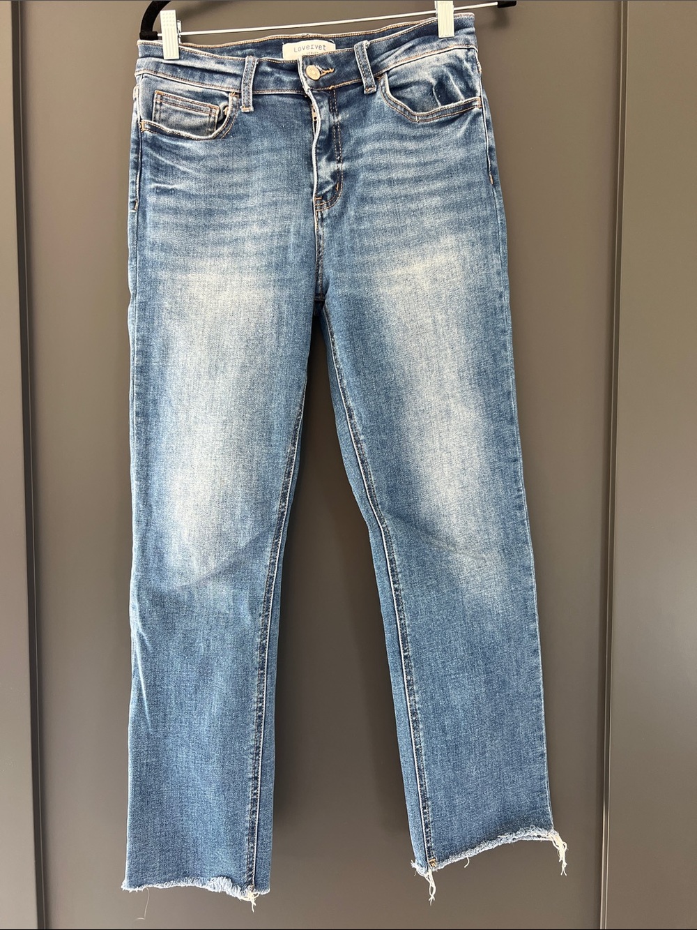 Vervet Light Wash Straight Jeans - Raw Hem